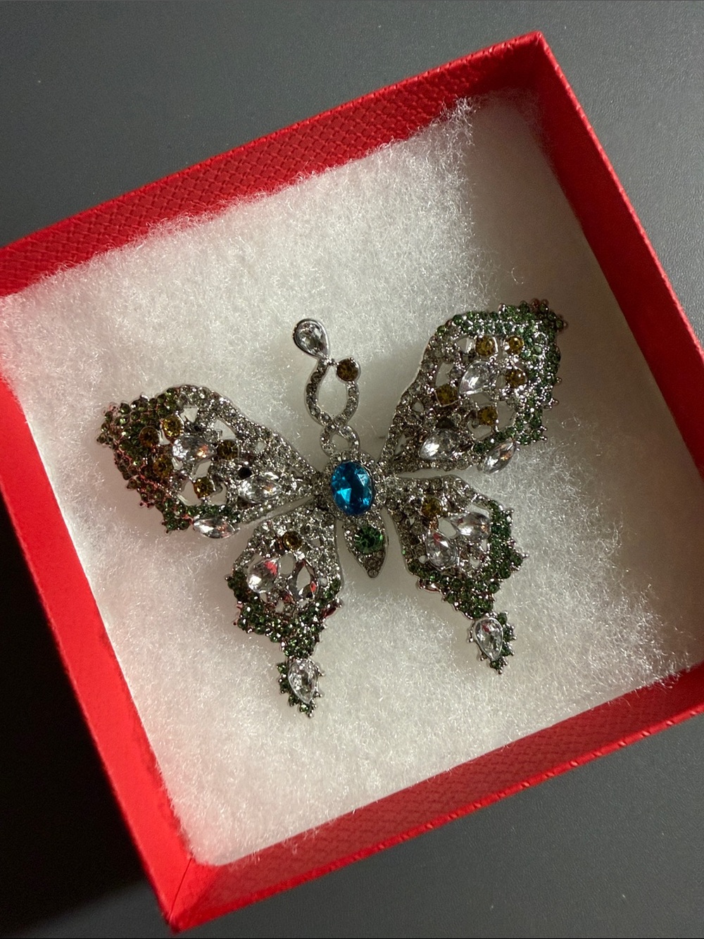 rhinestone butterfly brooch, Modern